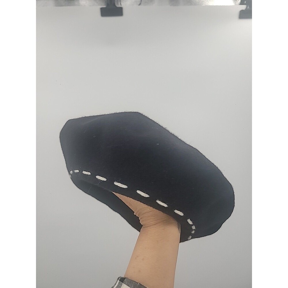 Vintage Talbots Black Wool Beret Preppy Academia Bohemian Indie
